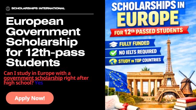European government scholarship for 12th-pass students